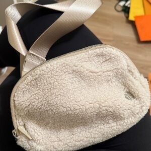 lululemon athletica Cream Sherpa Crossbody Pouch